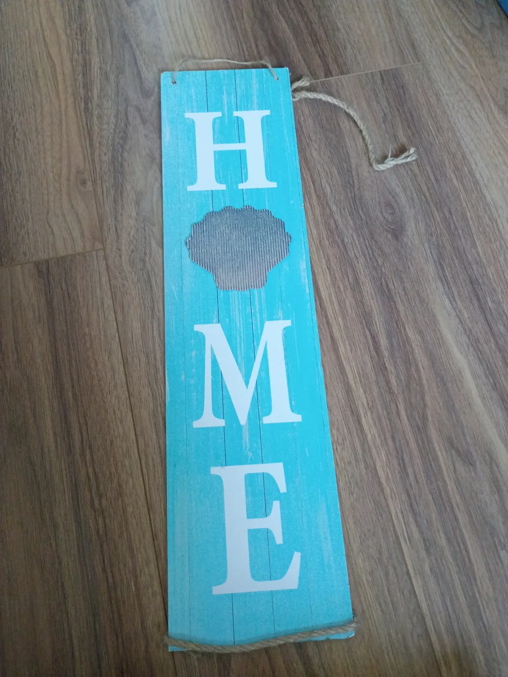 Turquoise HOME Hanging Wall Sign - Coastal Home Decor